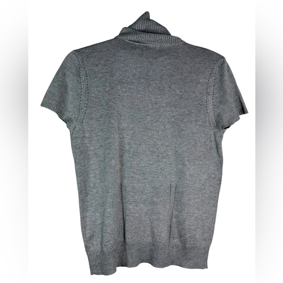 Sigrid Olsen Cashmere and‎ Silk Blend Gray Turtleneck Short Sleeve Sweater Top - Picture 4 of 4